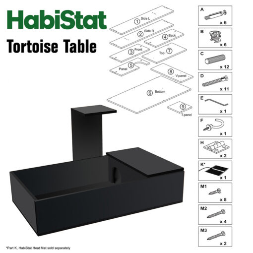 HabiStat Tortoise Table 43 x 24 x 9" Black